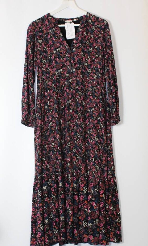 Fat Face Floral Dress With Tie Waist Multi-coloured Size: 8