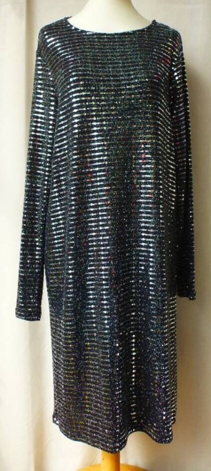 Tu Sequin Jersey Midi Dress Black Size: 12