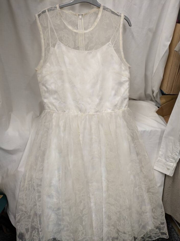 Pinko Organza Dress White Size: 14