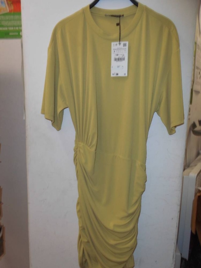 Zara Zara Short Sleeve Dress Slouch Mustardy Size: S