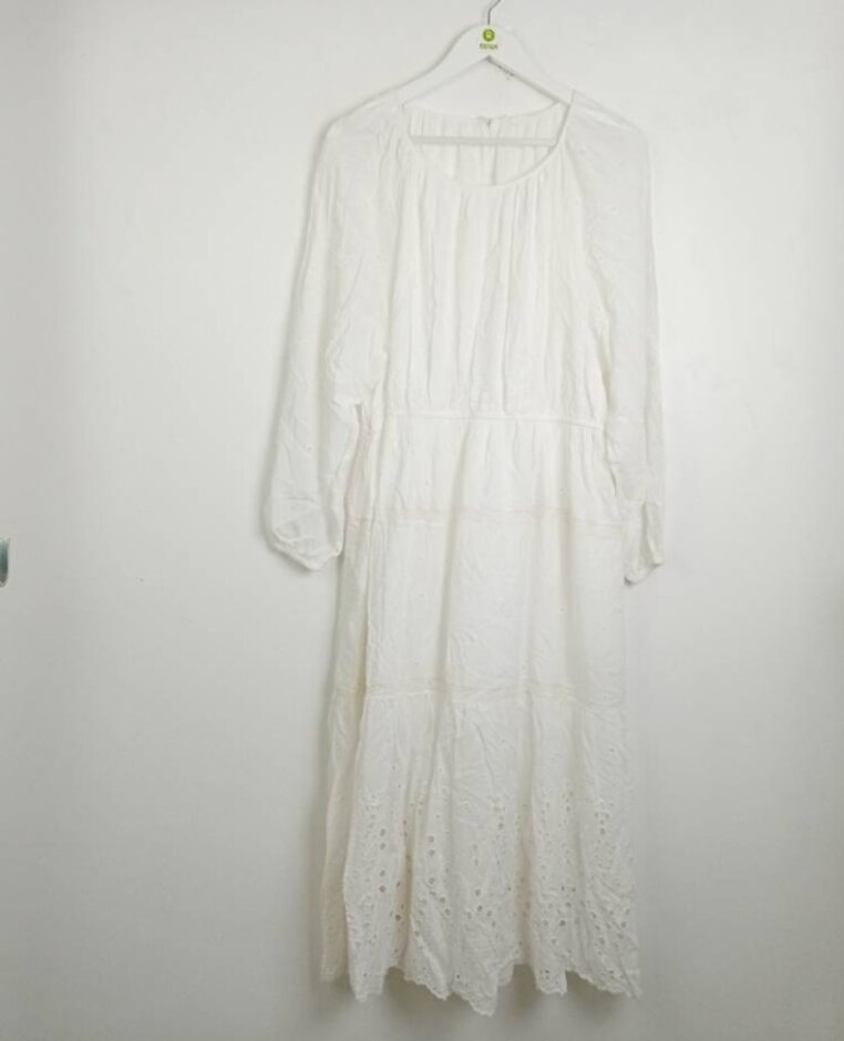 Per Una Broderie Lace Dress Soft White Size: 18