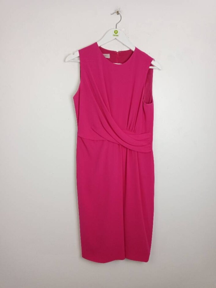 Hobbs London Smart Shift Dress Sleeveless Pink Size: 12