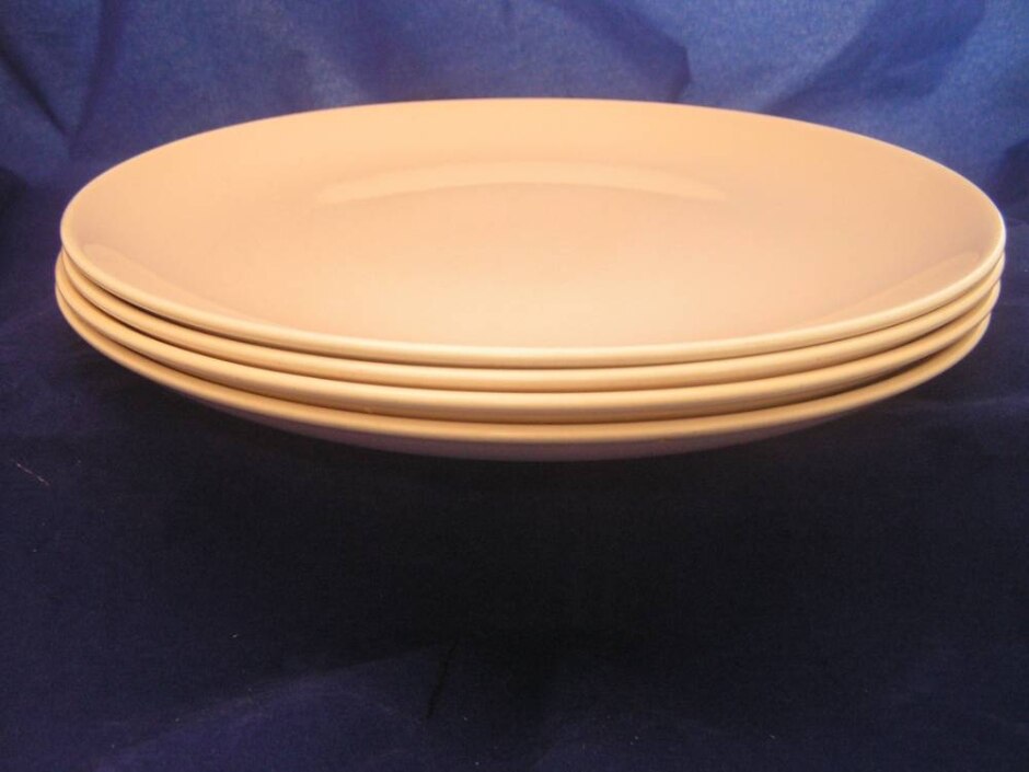 Poole Pottery Twintone Dinner Plates X 4
