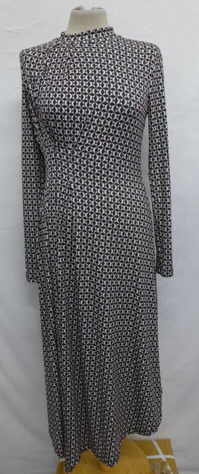 River Island Octagon Print Empire Dress Brown & Black Size: 8