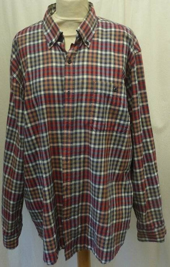 Haggar Men's Shirt Checkered Red Size: Xl