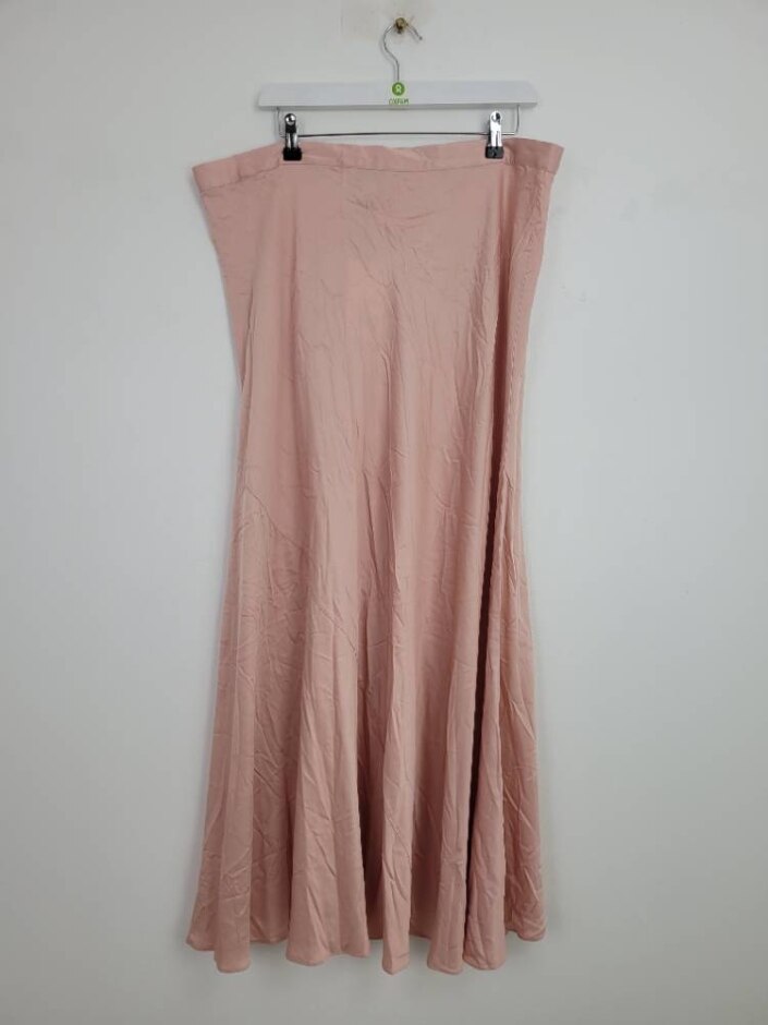 Autograph Satin Asymmetric Slip Skirt Pink Size: 20