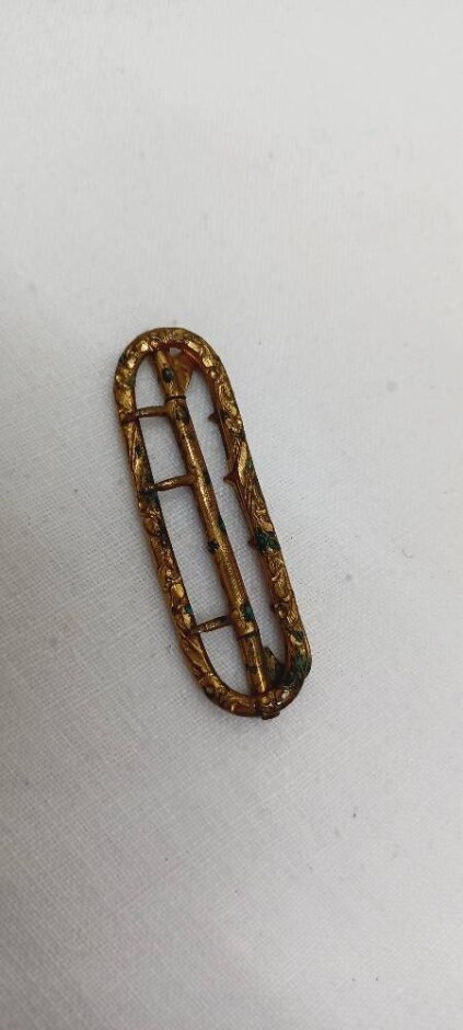 Vintage Ornate Gold Metal Belt Buckle