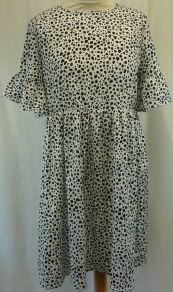 Boohoo Dalmatian Print Dress New Black And White Size: 12
