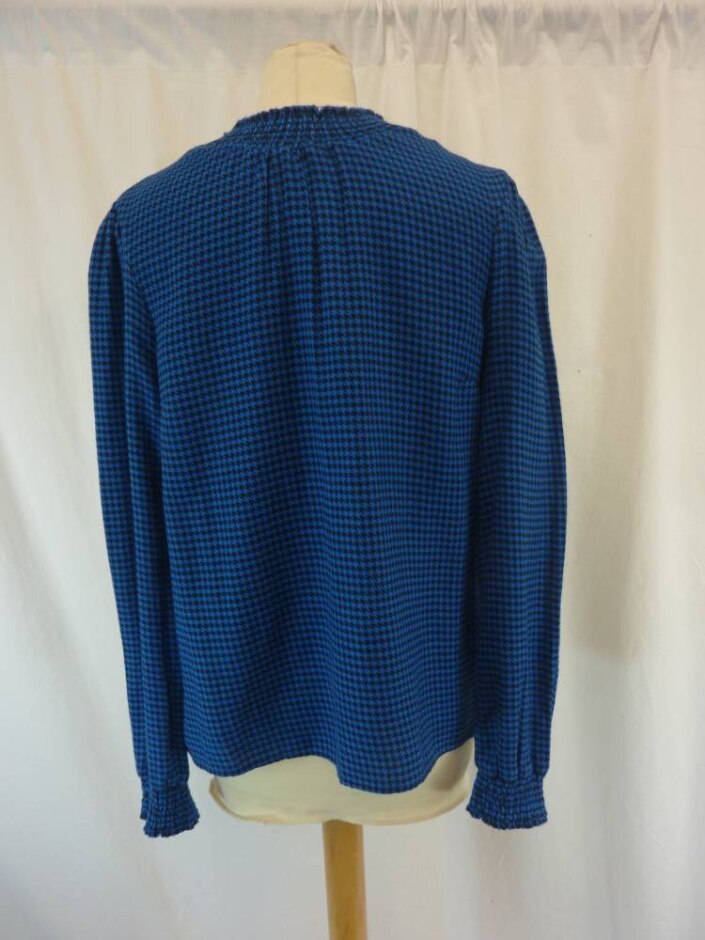 Hush Aveline Houndstooth Blouse Blue Size: 10