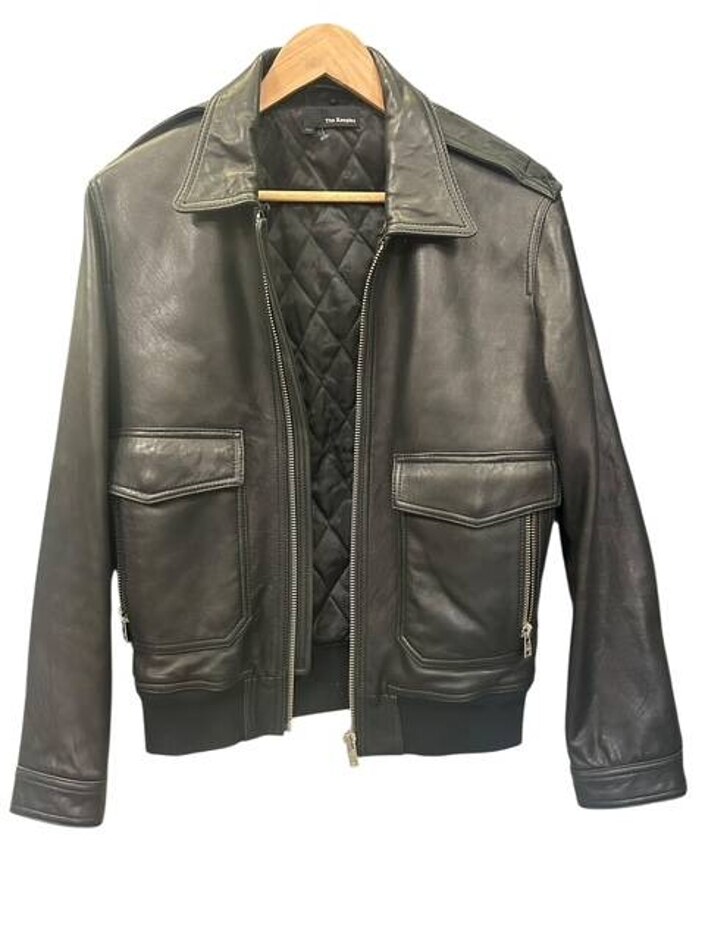 The Kooples Leather Bomber Jacket Black Size: Xs