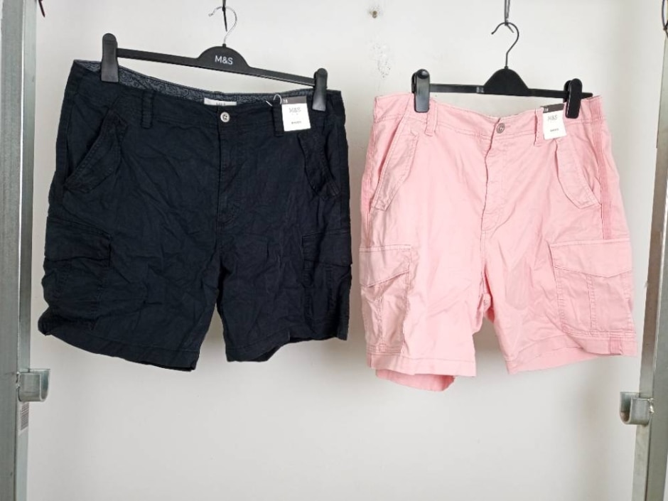 M&s Marks & Spencer 2x Bundle Cargo Shorts Pink Black Size: 18