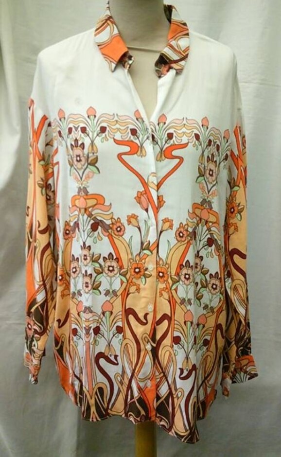 Asos Tunic Top White Mix Size: 14