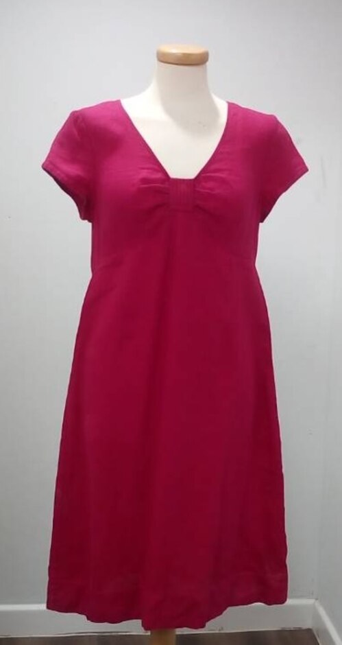 Boden Linen Dress Pink Size: M