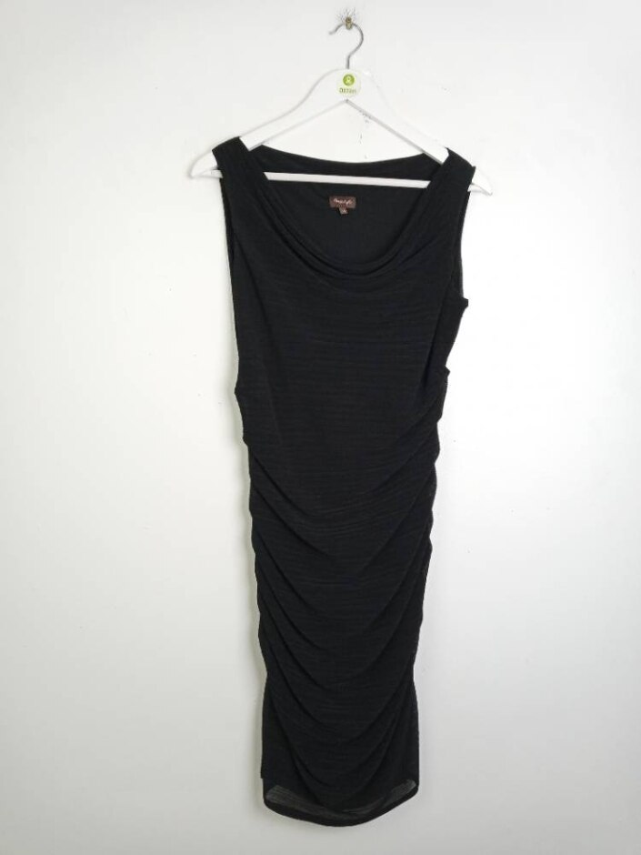 Phase Eight  Slinky Ruched Midi Dress Black Size: 14