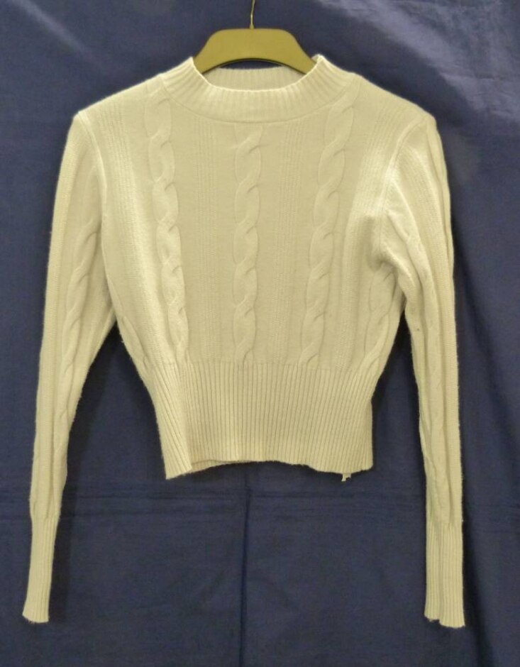 Tu Cropped Knit Cream Size: S
