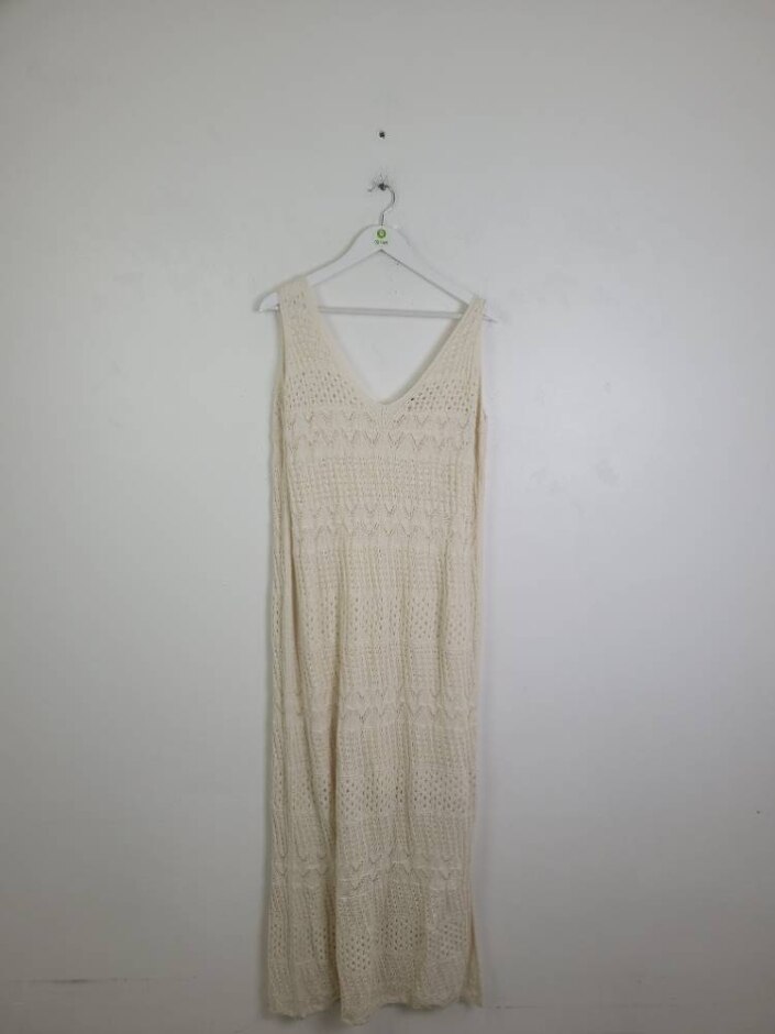 M&s Marks & Spencer Knitted Dress Ivory Size: L