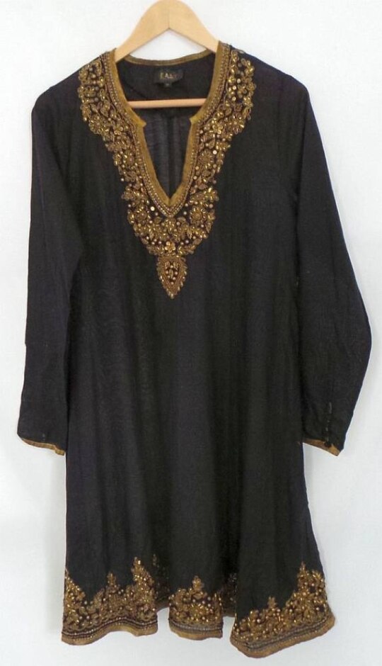 East Boutique  Chanderi Tunic Dress Black Mix  Size: 10
