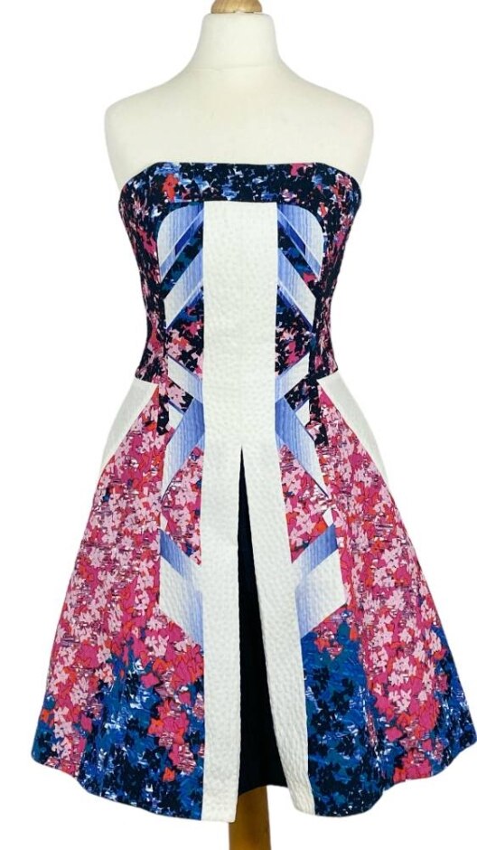Peter Pilotto New Strapless Mini Dress Multicolour Size: 8