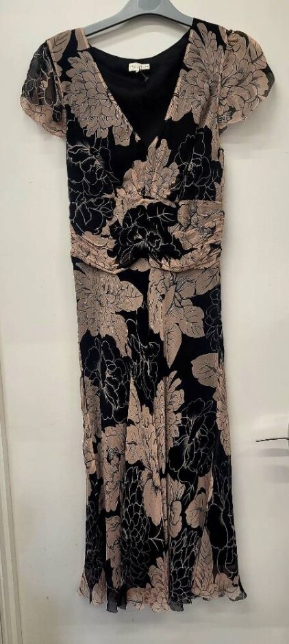 Phase 8 Silk Summer Dress Pink And Black Size: 10
