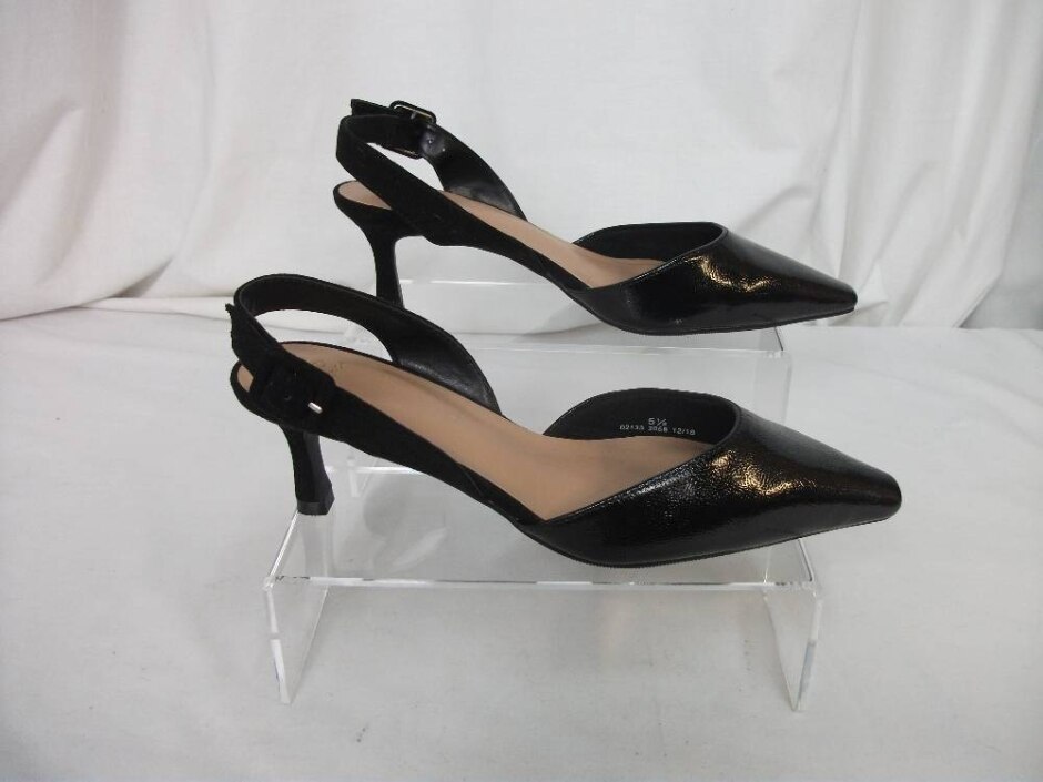 Nwot M&s Slingback Kitten Heels Black Size 5.5