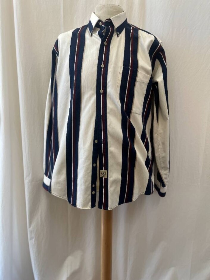 Hunt Club  Striped Long Sleeve Shirt White Size: M