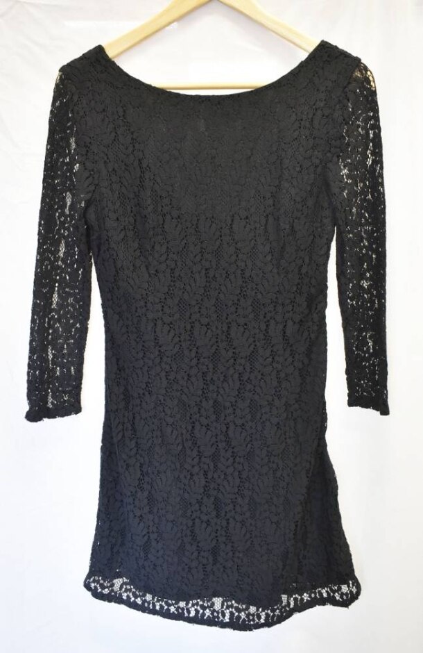 Jack Wills Northiam Dress Lace Shift Dress Black Size: 8