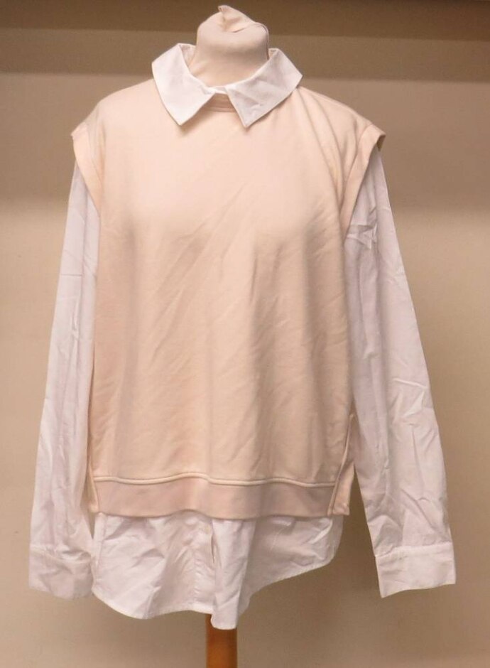 Next Long-sleeved Shirt White & Cream Size: 16