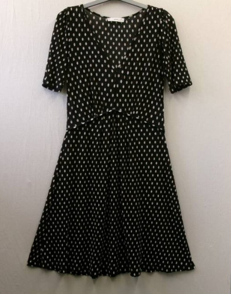 Mng Mango Dress Black Dot Size: S