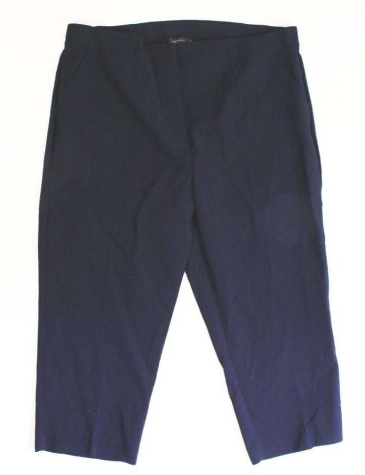 M&s Collection Bnwot Slim Cropped Trousers Navy Blue Size: 20