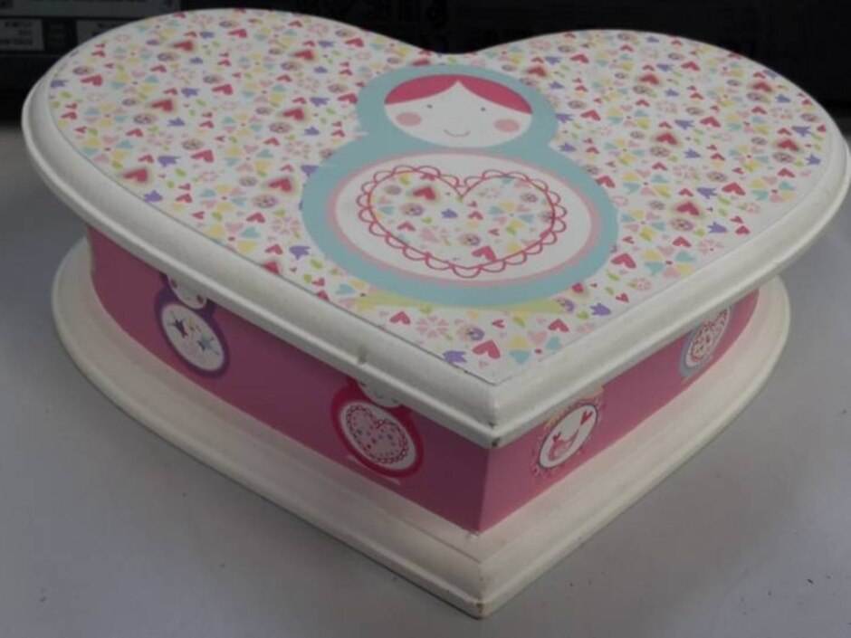 Wooden Heart Shaped Jewellery  Box