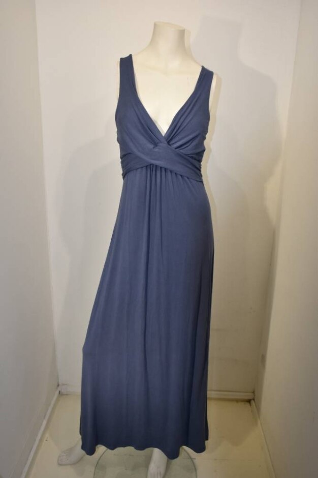 The White Company Knot Front Maxi Dress Blue Size: L