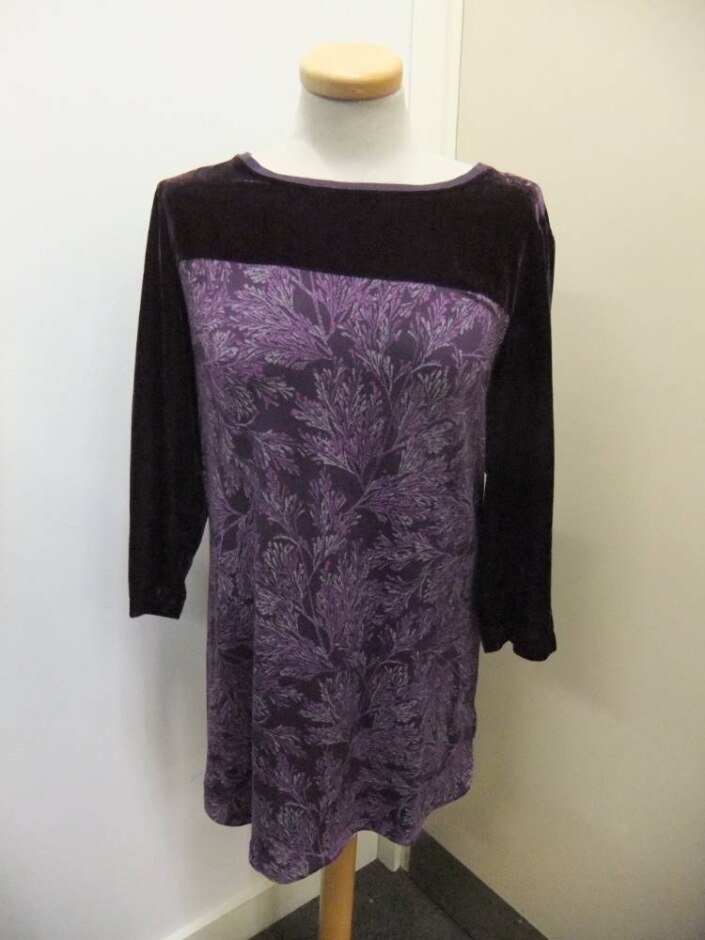 White Stuff Long Sleeve Knee Length Dress Purple Size: 12