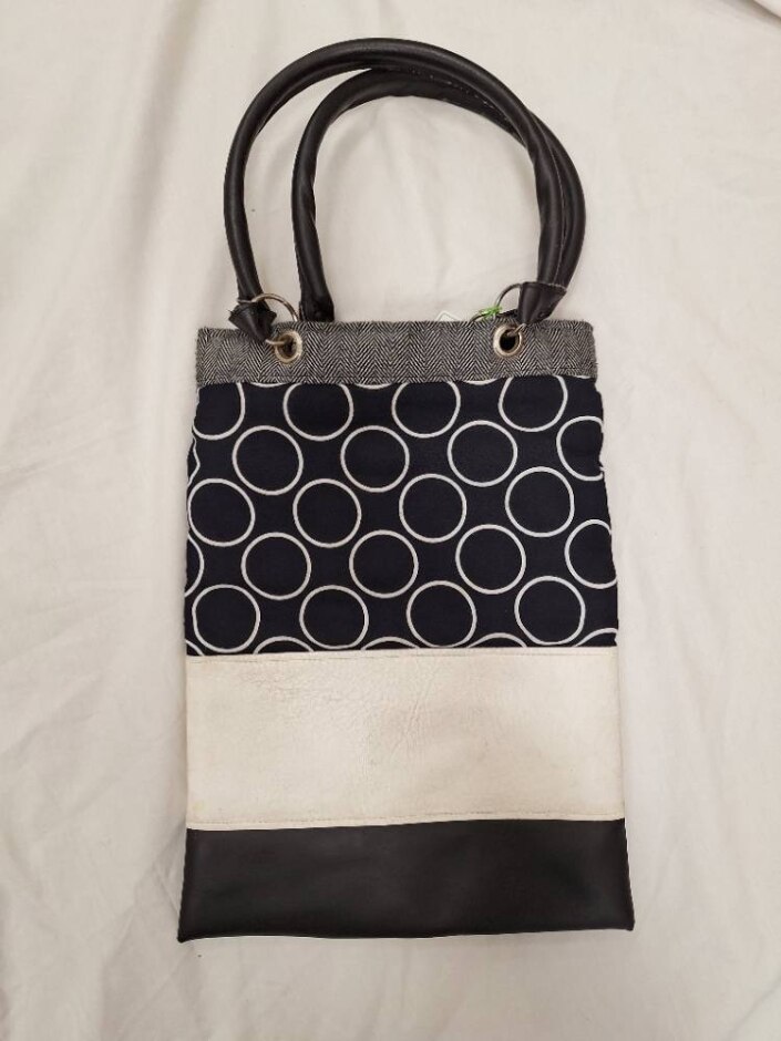 Navy, Cream And Black Tote Bag By Bagman & Robin