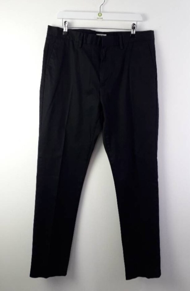 Dkny Smart Cotton Chino Trousers Black Size: 36