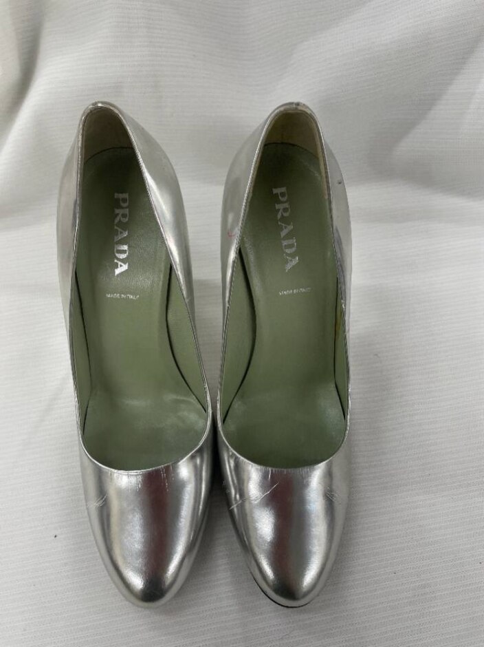 Silver Wedge Shoes - Prada - Size 37 (4)