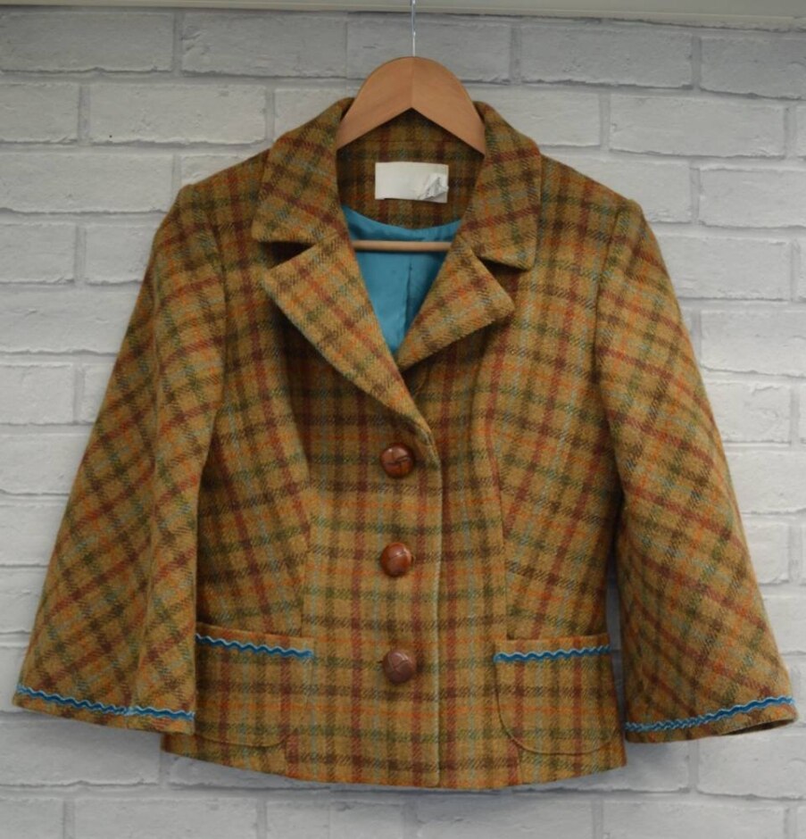 Ronit Zilkha Harris Tweed Wool Jacket  Brown  Size: 10