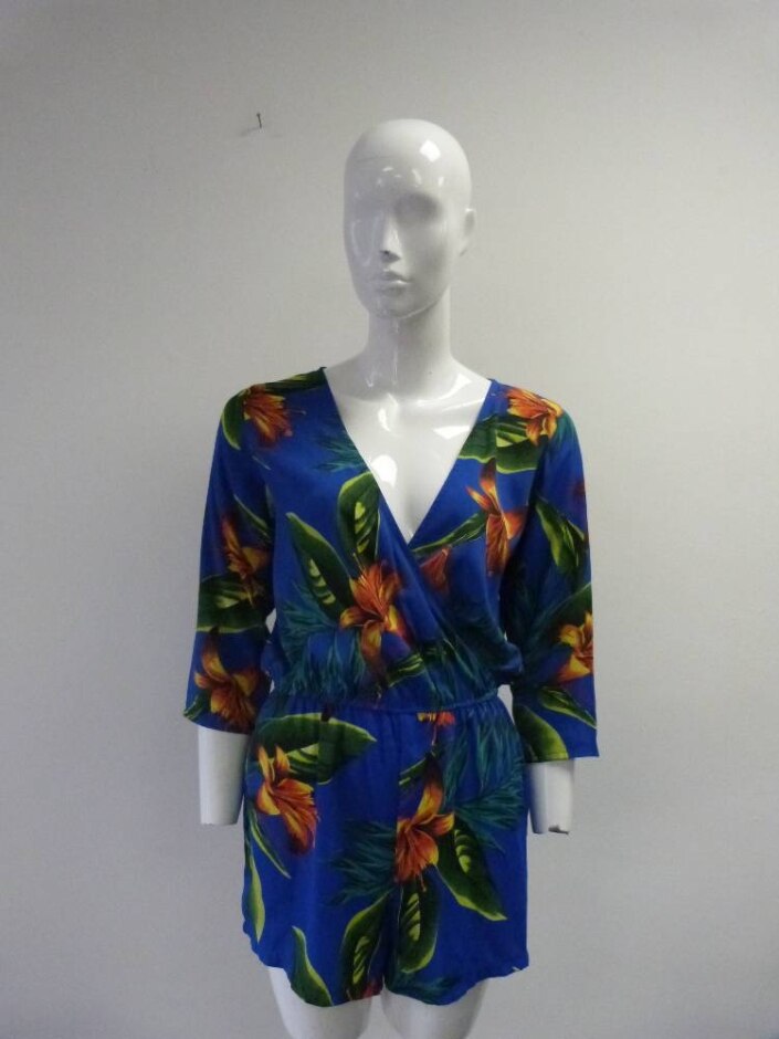 Dancing Leopard 3/4 Length Sleeved Playsuit Blue Size: 10