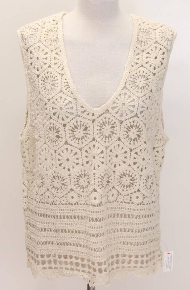 Monsoon Bnwt Crocheted V Neck Tank Top Beige Size: S