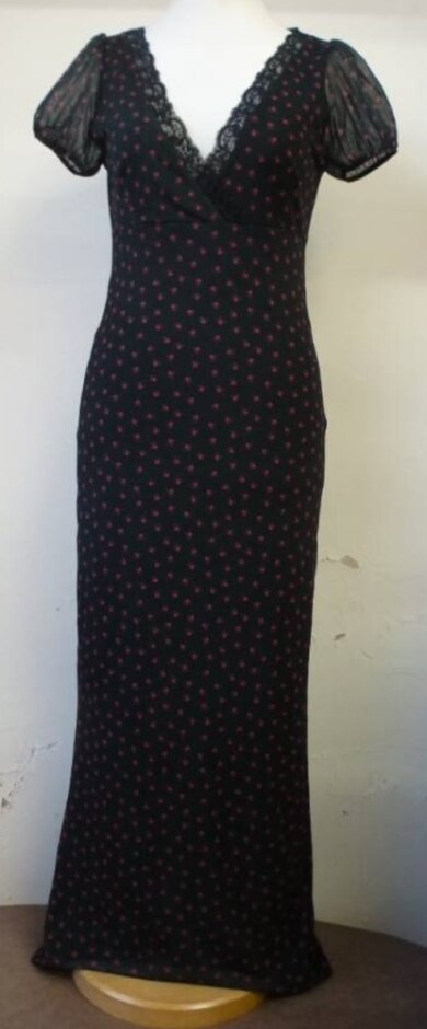 Asos Lace Trim Rosebud Mesh Dress Black Size: 8