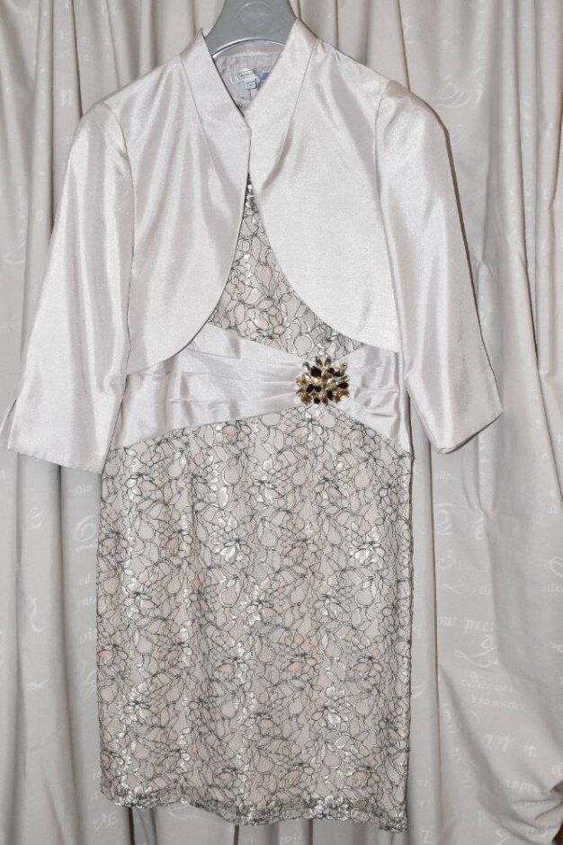 Nightingales Bolero Jacket & Dress Pale Pink Size: 14