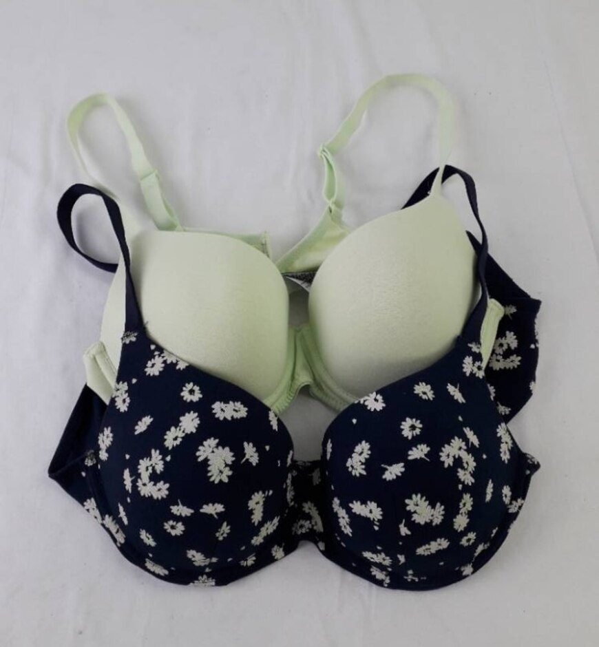 M&s Marks & Spencer Wired Padded Bras Bundle X 2 Blue Green Size: 36a