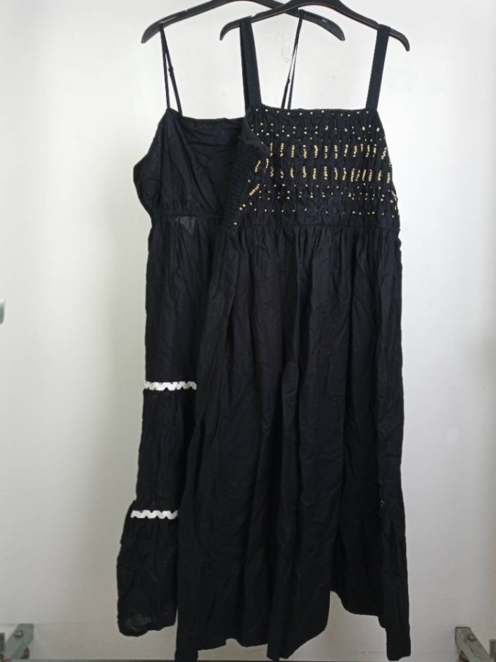 M&s Marks & Spencer 2pcs Strappy Midi Dresses Black White Size: 22