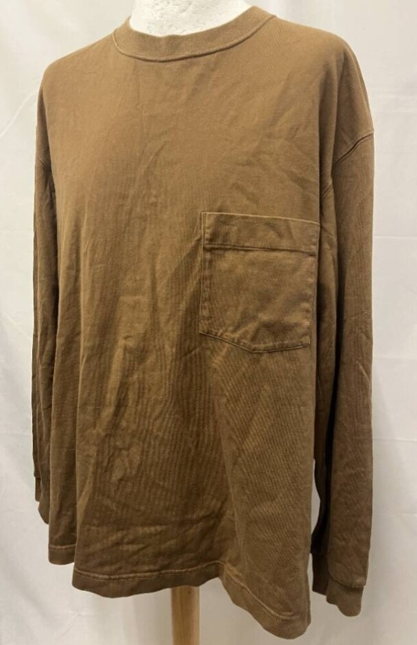 Uniqlo Cotton Long Sleeve T-shirt Brown Size: L