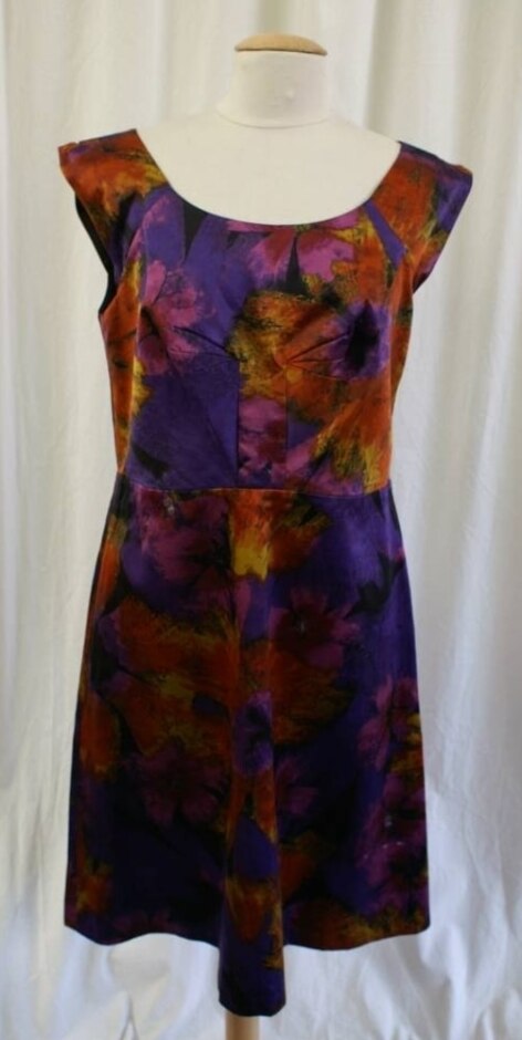 Nougat London Abstract Flower Print Dress Purple & Pink Size: 16