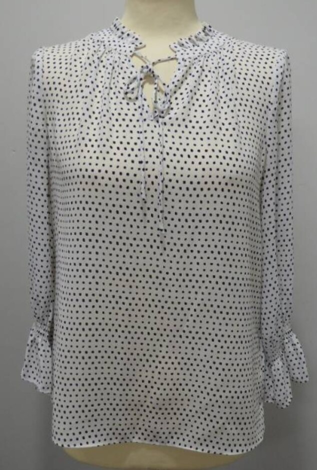 Hobbs Blouse Cream With Blac Size: 8