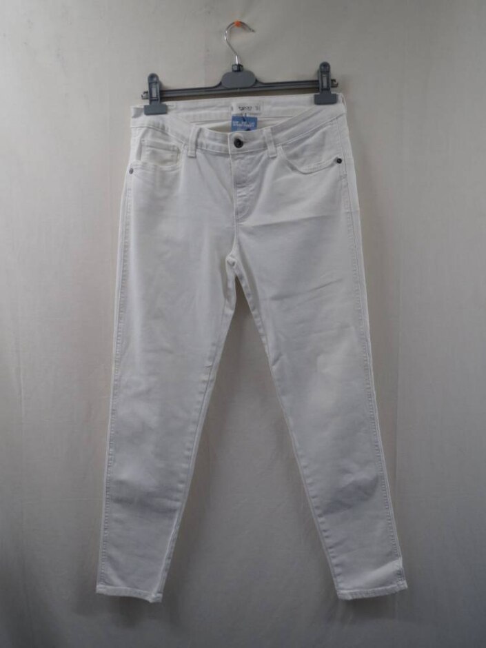 Mango Skinny Denim Jeans White Size: 12