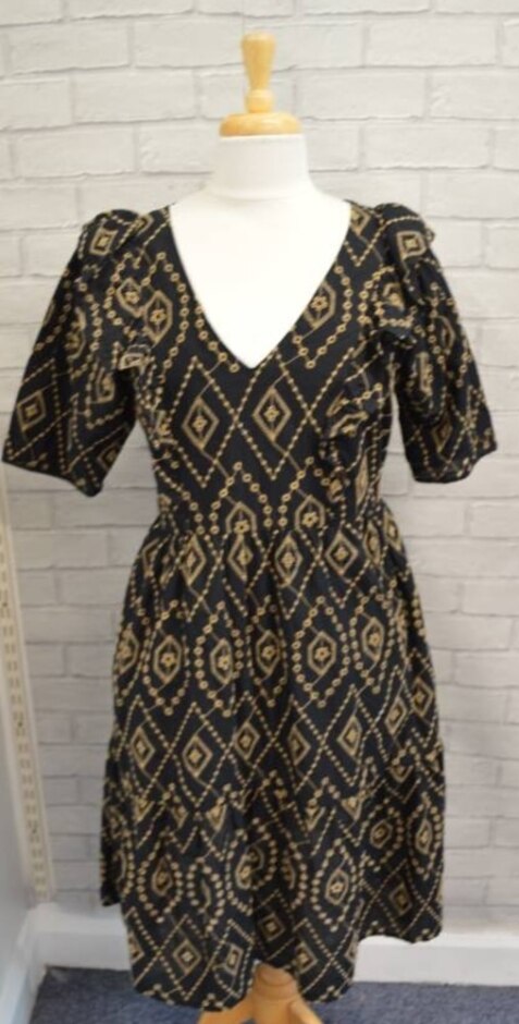 Bnwt Next  Broderie Anglaise Dress  Black  Size: 10