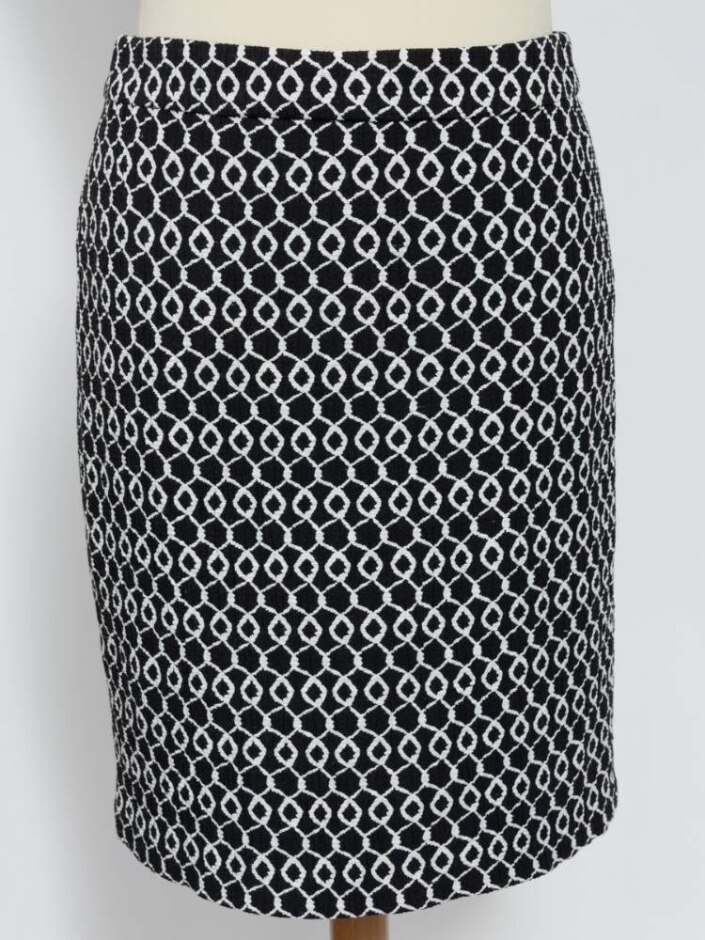 Hallhuber Short Straight Skirt Black/white Size: 10