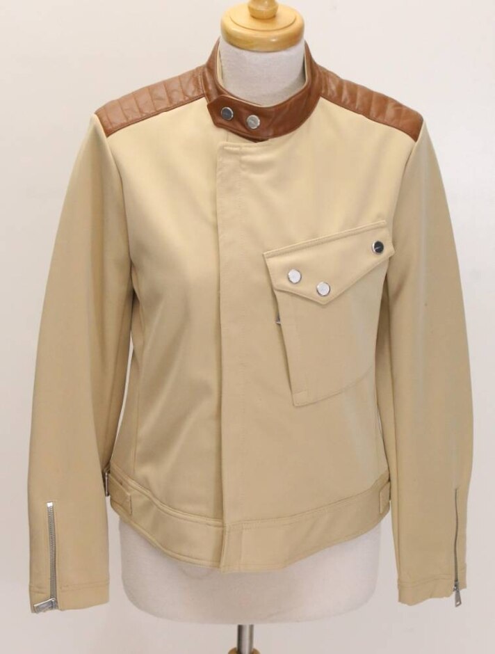 Polo Ralph Lauren Leather Trim Moto Jacket Camel Size: M