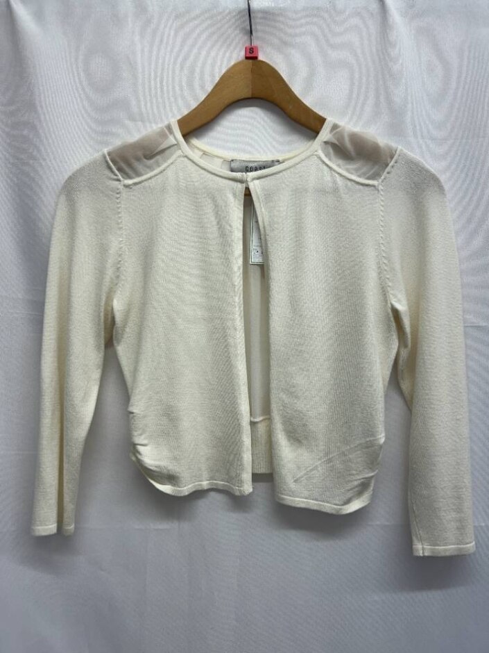 Coast Cropped Cardigan Ivory Size: S